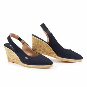VISCATA Spain Navy Lloret 3" Soft Canvas, Wedge Slingback, Espadrilles Heel